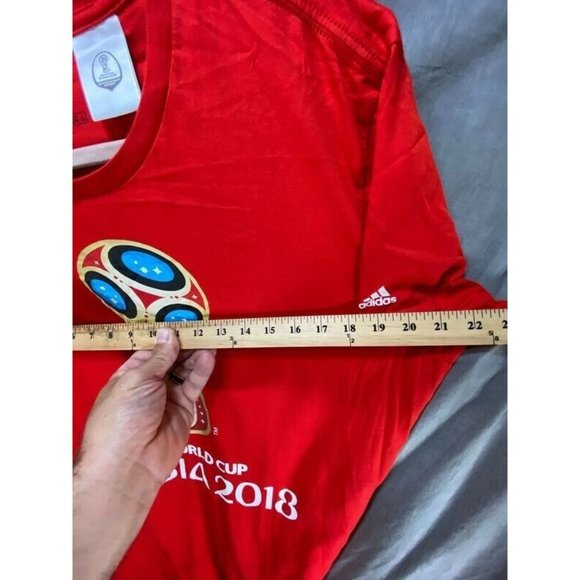 Russia 2018 Fifa Adidas‎ Shirt Adult Extra Large Red Short Sleeve Tee Mens. - Picture 7 of 9